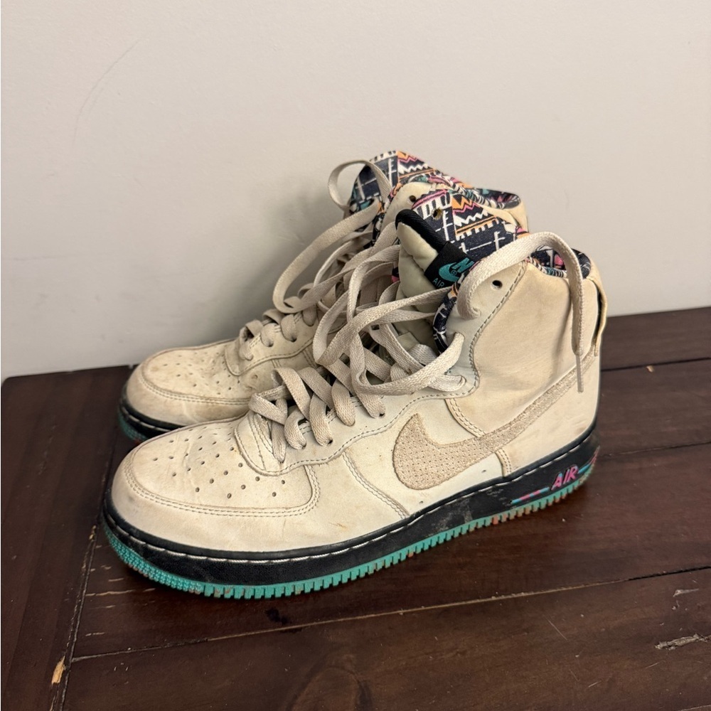 Nike Air Force 1 High 315121-030 Men’s 8 Women’s 9.5 Beige Teal